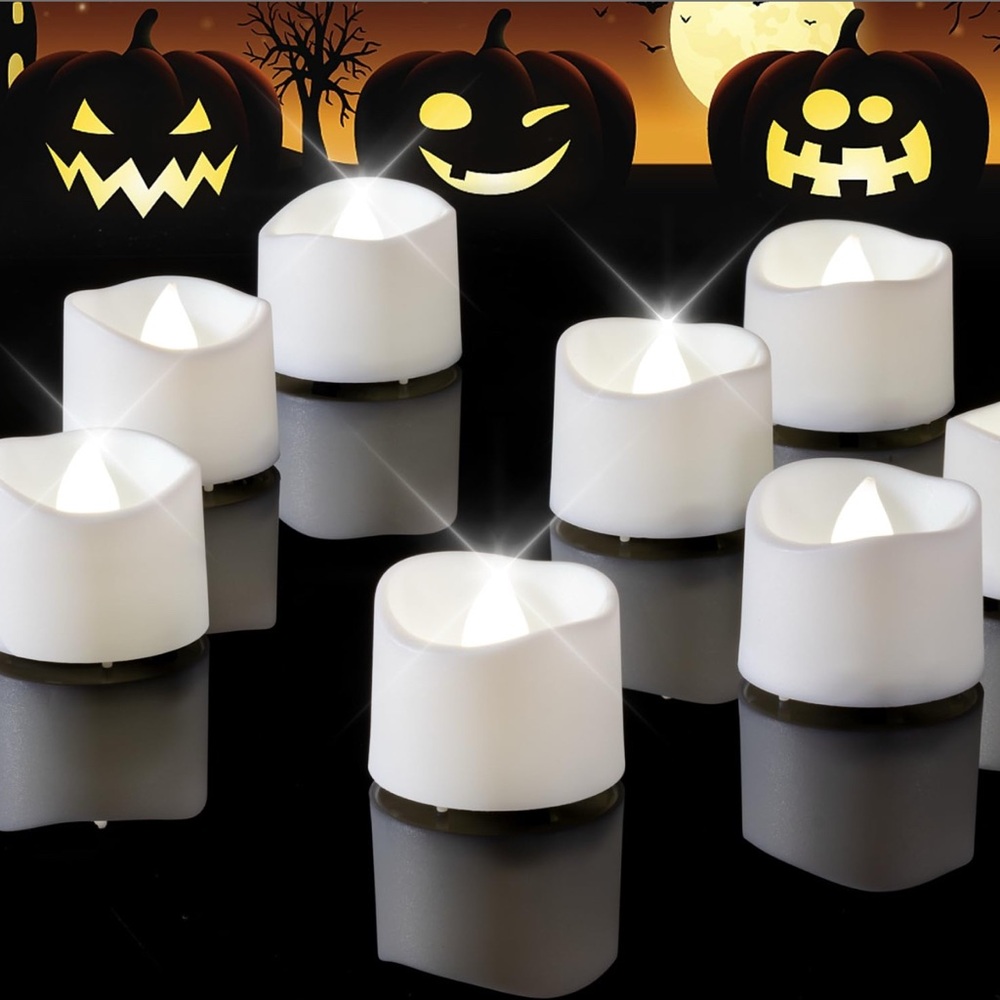 Cool White Flameless LED Tea Lights • 200+ Hour • Battery Operated • New